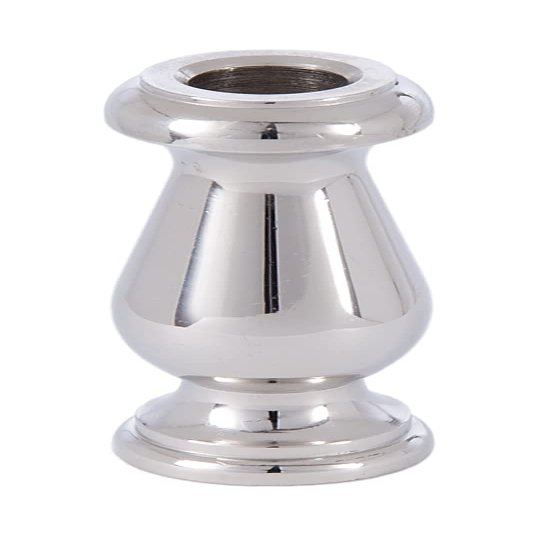 B&P Lamp 2 Inch Turned Brass Spindle, Slips 1/8IP, Nickel Plated Finish