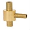 B&P Lamp 3-Way Brass Arm Back, All Holes Tapped 1/8IP, 3/4 Inch Height by 3/4 Inch Diameter, Unfinished view 2