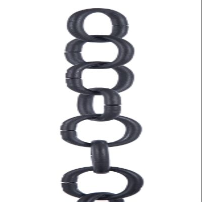 B&P Lamp Satin Black 5 Gauge Straight Sided Oval Lamp Chain - 3 Foot Length