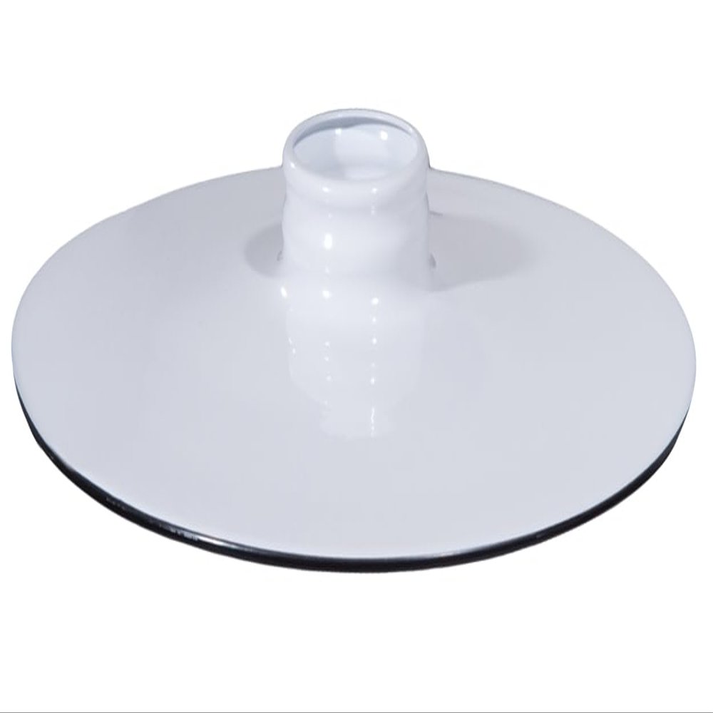 B&P Lamp White, Industrial Style Flat Metal Lamp Shade, 10 1/4" Diameter