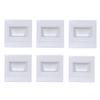 Dreamworth 6-Pack LED Corner Wall Lamp 85-265V Embedded LED Stairs Step Night Light Stair Wall Lighting for Hallway, Stairs, Closet, Bedroom and More (Warm White, White Body) view 1