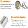 AIBOO 12V Under Cabinet LED Lights 9 Packs of Recessed Mini Downlights with Hardwired Cable and Connectors for Indoor Cupboard Bookshelf Stair Lighting (Cool White) view 4