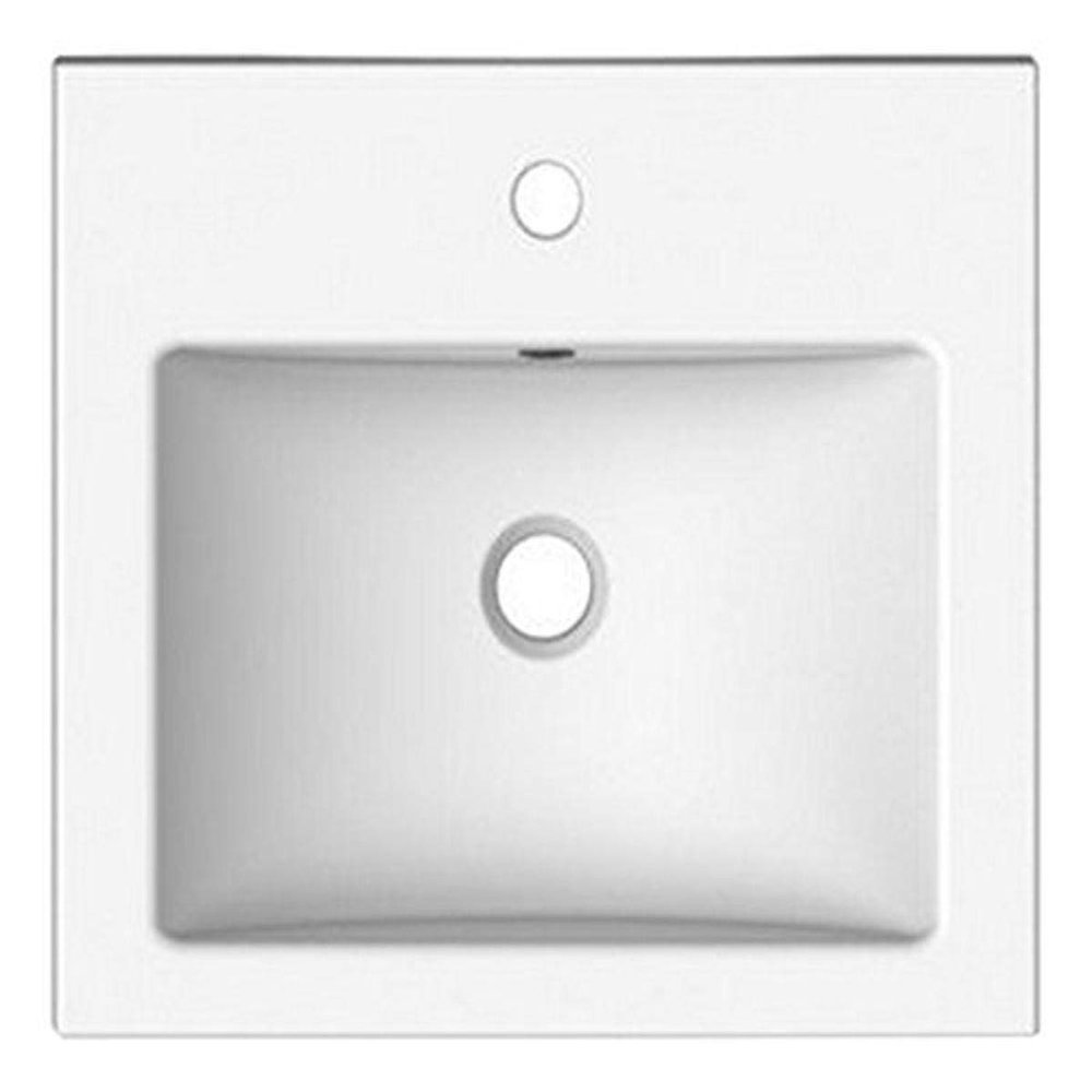 Scarabeo 8025/A-One Hole Square Ceramic Built in Sink, White