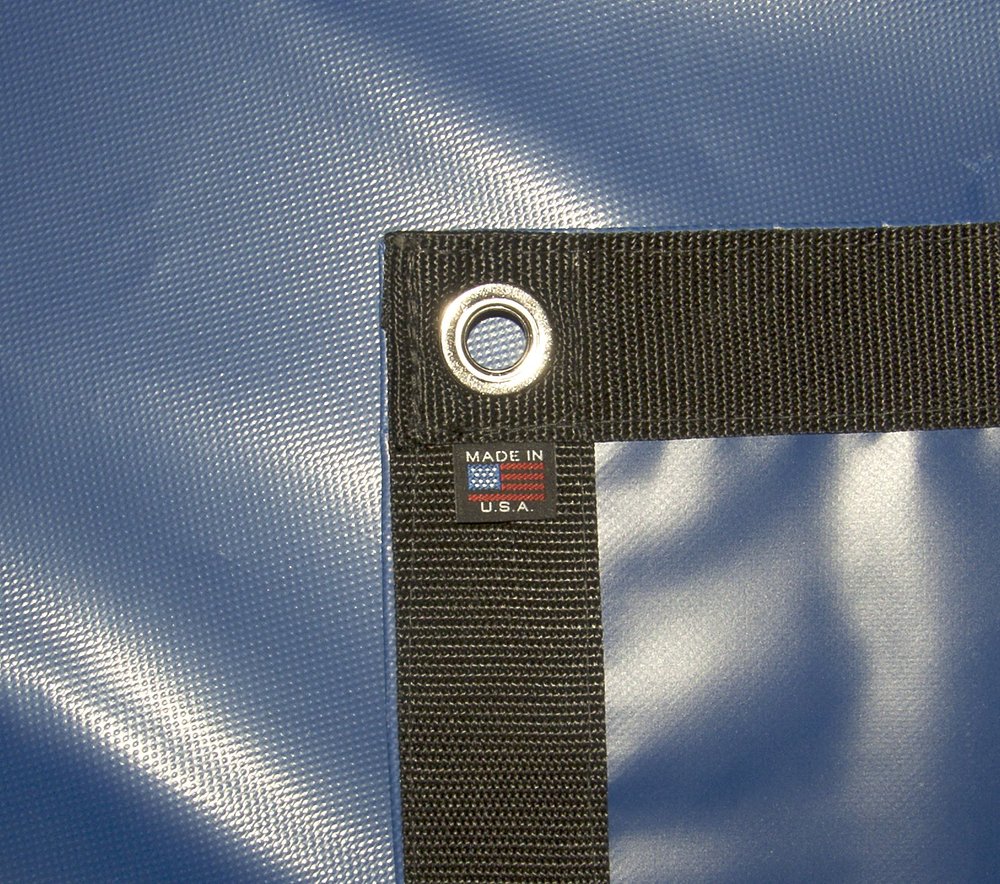 Tarp, Heavy Duty, Blue 4' X 5' Feet Waterproof, 18 Oz. Vinyl w/ Reinforced Edges (4' X 5' Feet, Blue)
