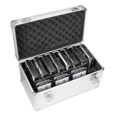 GLOTRENDS B86 14-Slot Storage Box for 2.5/3.5 Inch Internal Hard Disk, Portable Design for Carrying and Transportation, IP65 Water Resistant, HDD Organizer and Protective Box