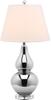 SAFAVIEH Lighting Collection Cybil Silver Double Gourd Glass Table Lamp, Modern Contemporary Design, LED Bulb Included (LITS4088N) view 1
