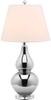 SAFAVIEH Lighting Collection Cybil Silver Double Gourd Glass Table Lamp, Modern Contemporary Design, LED Bulb Included (LITS4088N) view 2
