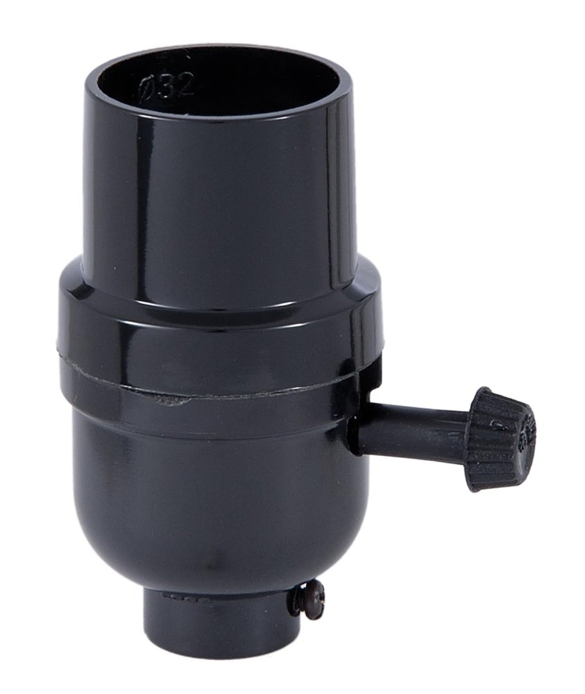 B&P Lamp E26 Medium Base Phenolic Turn-Knob 3-Way Socket