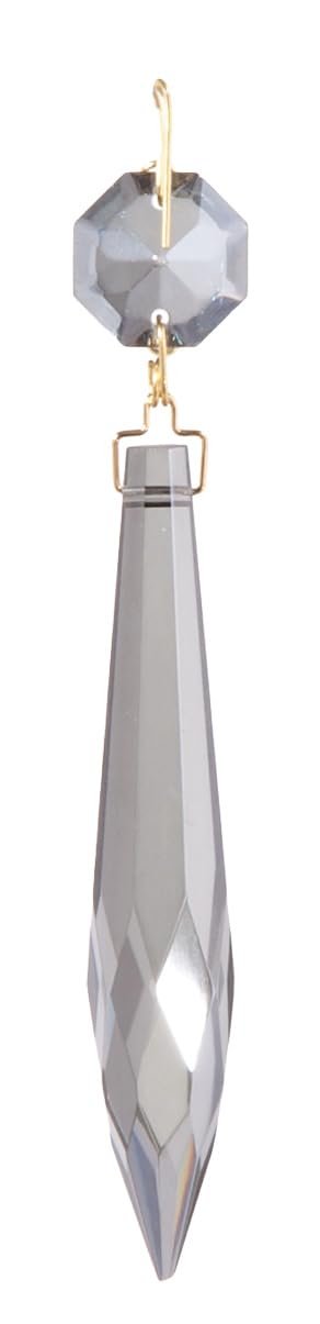 B&P Lamp 3 Inch Smoke Finish U-Drop Lamp Crystal Chandelier Light Replacement Pendant Prism