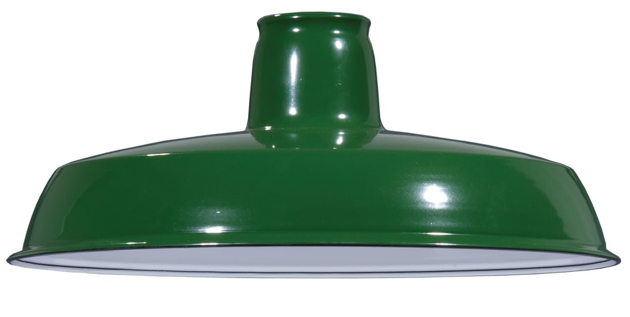 B&P Lamp Green Industrial Benjamin Style Metal Shade