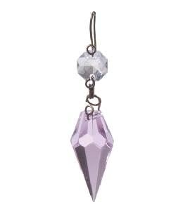 B&P Lamp 1 3/16 Inch Pink Glass Crystal Chandelier Light Replacement Pendant Prism with Clear Top Bead
