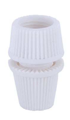 B&P Lamp White Plastic Knurled Edge Cord Bushing, White