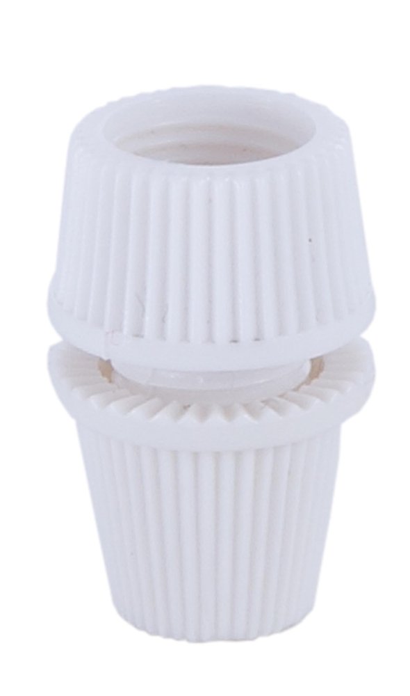 B&P Lamp White Plastic Knurled Edge Cord Bushing, White