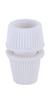 B&P Lamp White Plastic Knurled Edge Cord Bushing, White view 3