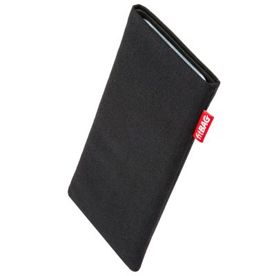 fitBAG Rave Black Custom Tailored Sleeve for LeEco LePro 3. Fine Suit Fabric Pouch with Integrated Microfibre Lining for Display Cleaning