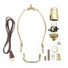 B&P Lamp Brass Plated Finish Table Lamp Wiring Kit with a 7 Inch Harp and Push-Thru Socket view 1
