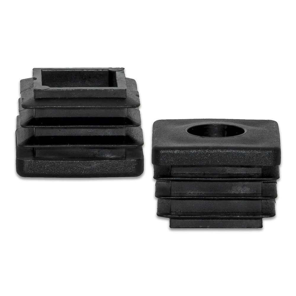 Flyshop Black M8 Threaded Plastic Plugs Square Tube End Caps Tubing Plugs Inserts Furniture Glider 25 mm x 25 mm 4 Pcs