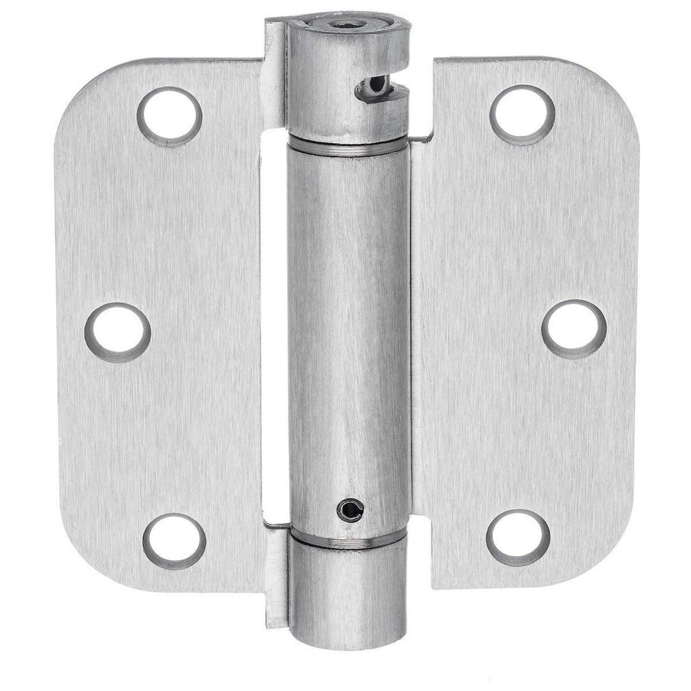 Dynasty 3-1/2" Spring Door Hinge, 5/8" Radius, Satin Nickel, 2-Pack
