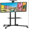 Manhattan Mobile Rolling TV Cart Stand with Wheels - for 37-70 Inch Up to 88 lbs Flat Screen LCD LED - Height Adjustable 2 AV Shelves for Laptop Tablet Webcam Projector - Max VESA 600x400mm 461238 view 2