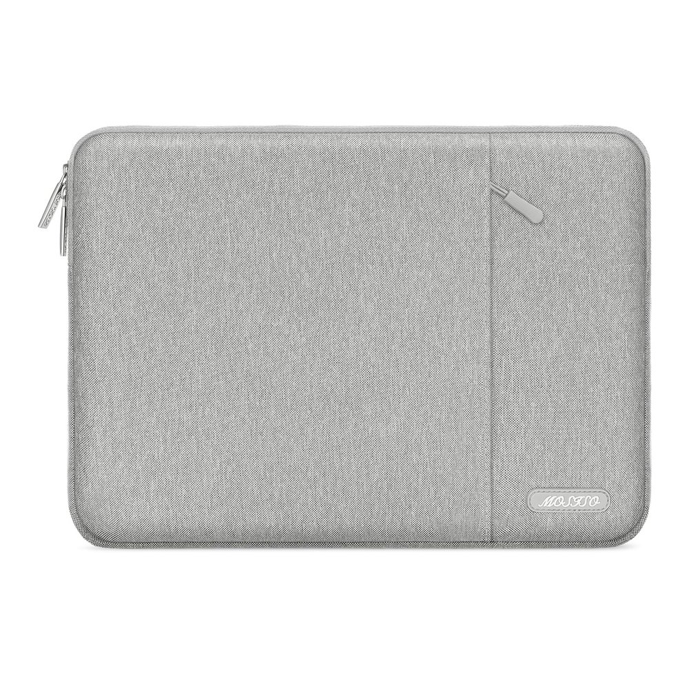 MOSISO Laptop Case 13.3 inch, 13-13.3 inch Laptop Sleeve Compatible with MacBook Air/Pro 13/Pro 14 M5 M4 M3 M2 M1, HP Dell ASUS Lenovo,Polyester Vertical Computer Sleeve Bag with Pocket, Gray