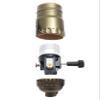 B&P Lamp 3-Way Medium Base Lamp Socket with Antique Brass Finish view 1