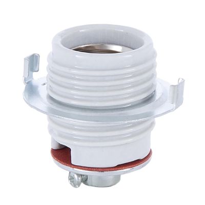 B&P Lamp Keyless Porcelain Socket with Metal Ring
