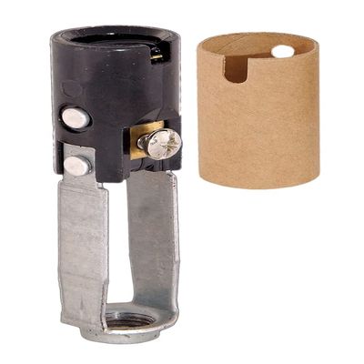 B&P Lamp Candelabra Base, Candle Socket with 1/8 F Hickey, 3" Overall Height