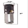 B&P Lamp Candelabra Base, Candle Socket with 1/8 F Hickey, 3" Overall Height view 2