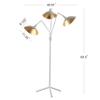 SAFAVIEH Lighting Collection Iris Mid-Century Modern Contemporary Retro White/ Gold 70-inch Living Room Bedroom Home Office Standing Floor Lamp (LED Bulb Included) view 2