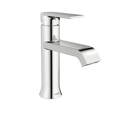 Moen Genta Chrome Single-Handle One Hole Modern Bathroom Faucet with Optional Deck Plate, WS84760