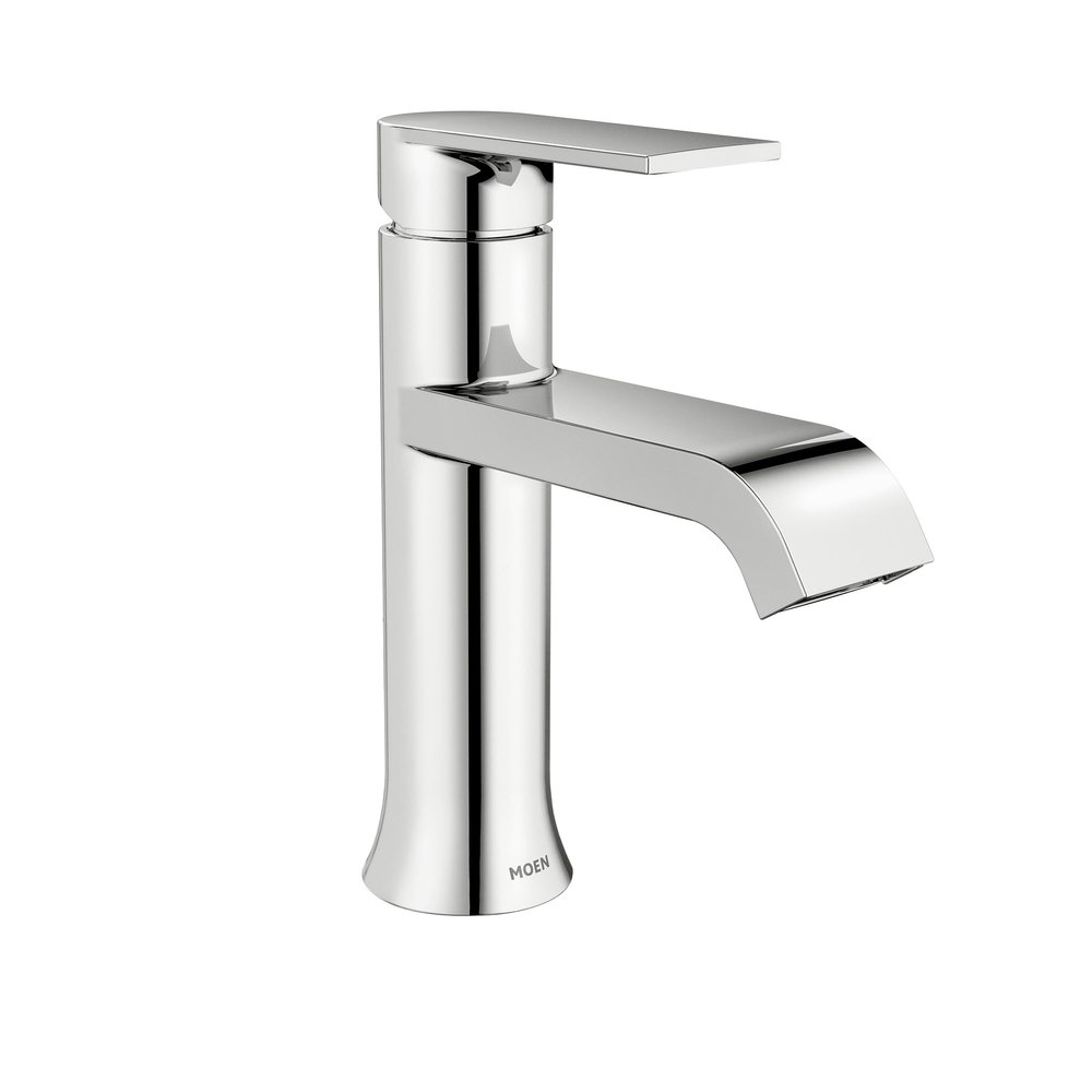 Moen Genta Chrome Single-Handle One Hole Modern Bathroom Faucet with Optional Deck Plate, WS84760