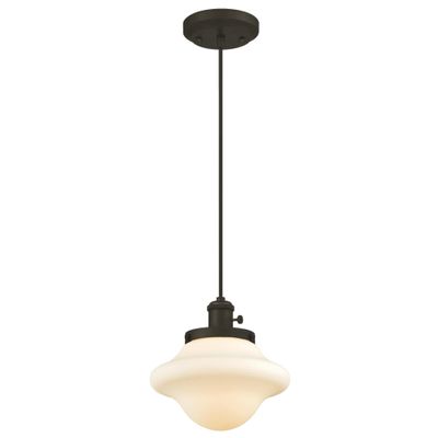 Westinghouse Lighting 6346500 Wanda One-Light Indoor Mini Pendant with Turn Knob, Oil Rubbed Bronze Finish with Frosted Opal Glass