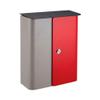 Qualarc WF-1515 Vista Rectangular Locking Mailbox Gray Body, Red Door and Black Top, Grey/Red/Black view 1