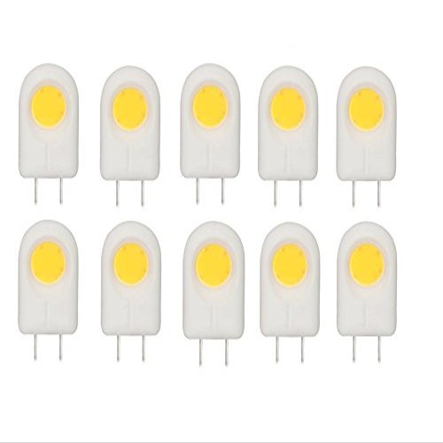 CBconcept 10-Pack, 3 Watt, 250 Lumen, Shorter<35mm G8 LED Bulb, Warm White 3000K, 35W Equivalent, Side-Pin 180 Beam Angle, 120Volt, Ceramic G8 Bi-pin JCD LED Halogen Replacement Bulb, Not Dimmable