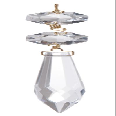 B&P Lamp 3 Inch Clear U-Drop Prism with Two Beads