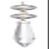 B&P Lamp 3 Inch Clear U-Drop Prism with Two Beads view 1