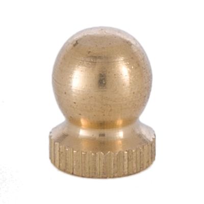 B&P Lamp Small Knurled Knob Finial, Unfinished Brass