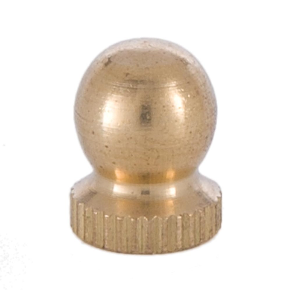 B&P Lamp Small Knurled Knob Finial, Unfinished Brass