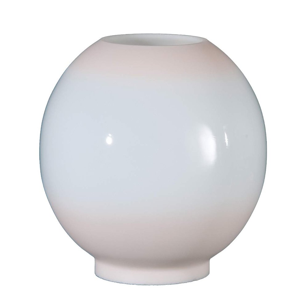 B&P Lamp American Made Opal Glass Ball Shade, Pink Tint, 8 Inch Diameter, 4 Inch Fitter, Hand Blown Milk Glass