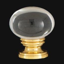 B&P Lamp Smooth Crystal Design, 30mm Ball Finial, Solid Brass Brass Base