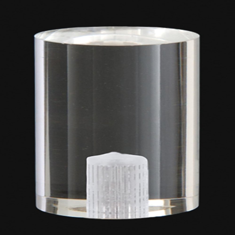 B&P Lamp Large Clear Acrylic Cylinder Finial, 1-1/2 Inch Height, 1-1/4 Inch Diameter