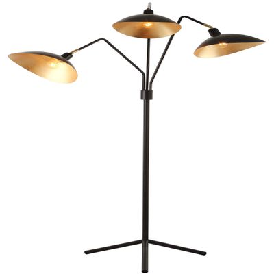 SAFAVIEH Lighting Collection Iris Mid-Century Modern Contemporary Retro Black/ Gold 70-inch Living Room Bedroom Home Office Standing Floor Lamp (LED Bulb Included)