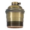 B&P Lamp Heavy Turned Brass Keyless Socket, Antique Brass Finish, Keyless (No Switch), Uno Thread Shell view 1