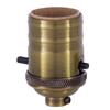 B&P Lamp Heavy Turned Brass Socket with Antique Brass Finish, Push-Thru Function, No Uno Threads view 1
