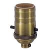 B&P Lamp Heavy Turned Brass Socket with Antique Brass Finish, Push-Thru Function, No Uno Threads view 2
