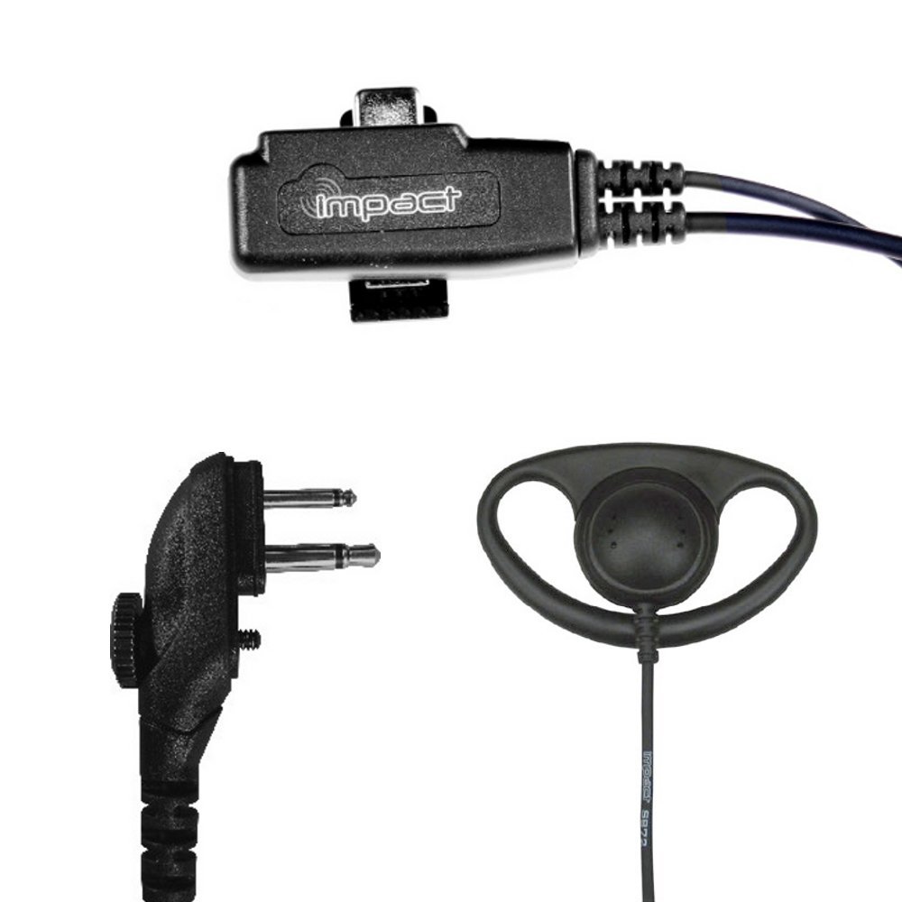 Impact 1-Wire Earpiece with D-Ring for Hytera 2-Pin Radios (with Screw)