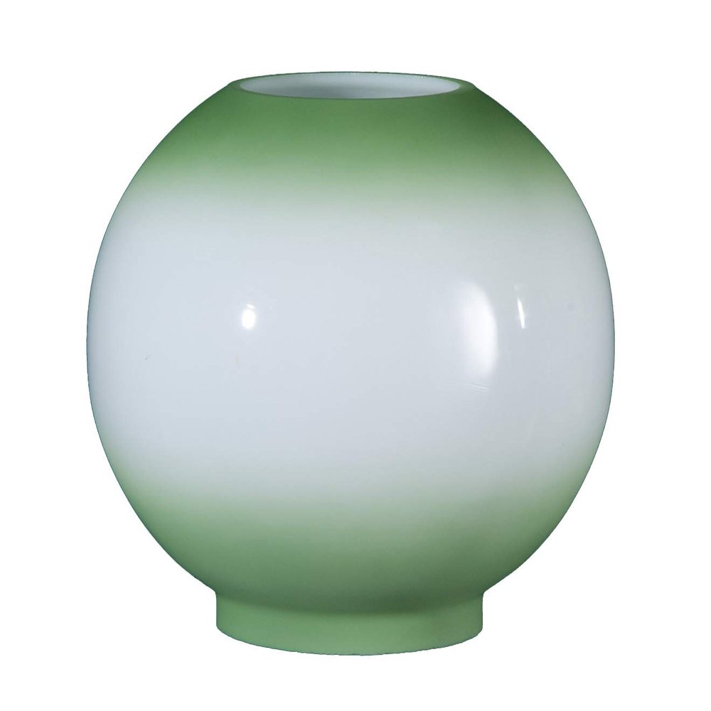 B&P Lamp 8" Opal Glass Ball Shade, Antique Green Tint