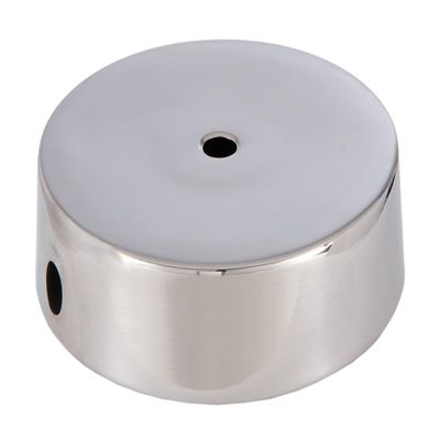 B&P Lamp Nickel Plated Solid Brass Disc Lamp Base, 4 Inch Diameter, Modern Style, 1/8F Center Hole, Wire Way Hole