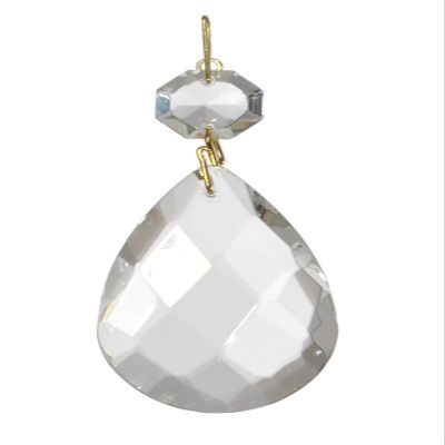 B&P Lamp 1 1/8" (28 Mm) Glass Pendalogue, Antique Brass Pin