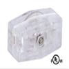 B&P Lamp Clear Silver Inline Rotary Cord Switch for 18/2 SPT-1 Lamp Cord view 3